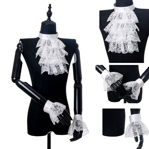  Vintage lace Ruff collar, court fake collar, saliva scarf, clown accessories, photography props