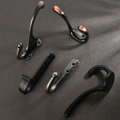 Antique-style black minimalist modern solid black coat hook, antique coat hanger, door-back coat rack, single hook