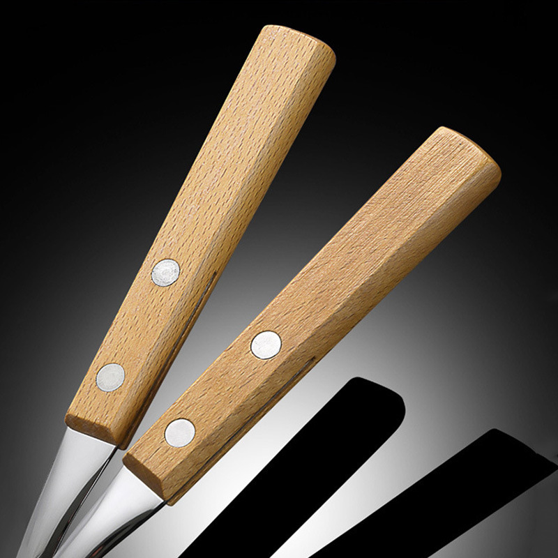 304 de acero inoxidable mango de beech cuchillo de filete tenedor cuchara de postre cuchillo de restaurante occidental tenedor cuchara de regalo set de cuatro piezas