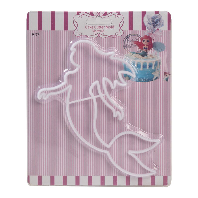 Fábrica directa de nuevos productos de sirena grande molde de corte de plástico DIY molde de pastel de horneado en stock