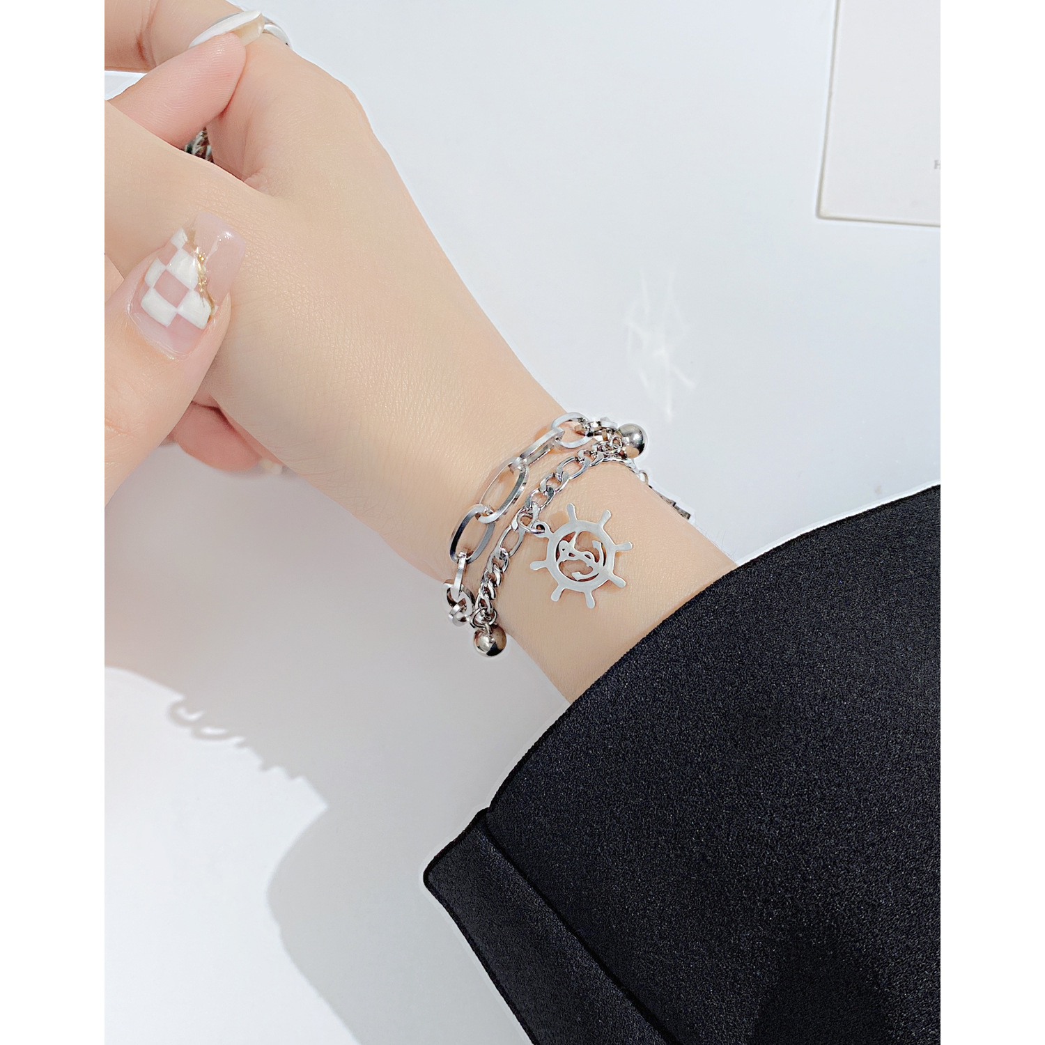 Fashion Anchor Stainless Steel No Inlaid Bracelets In Bulk display picture 5