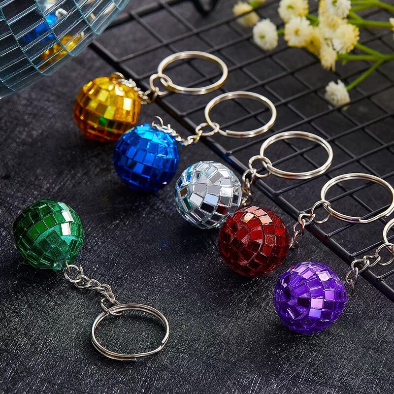 Mirror Ball Keychain Disco Reflective Ball Pendant Holiday Gift Ornament Car Key Reflective Pendant