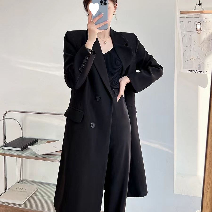 感炸街西装外套女中长款2025秋秋新款气质英伦风单排扣风衣潮