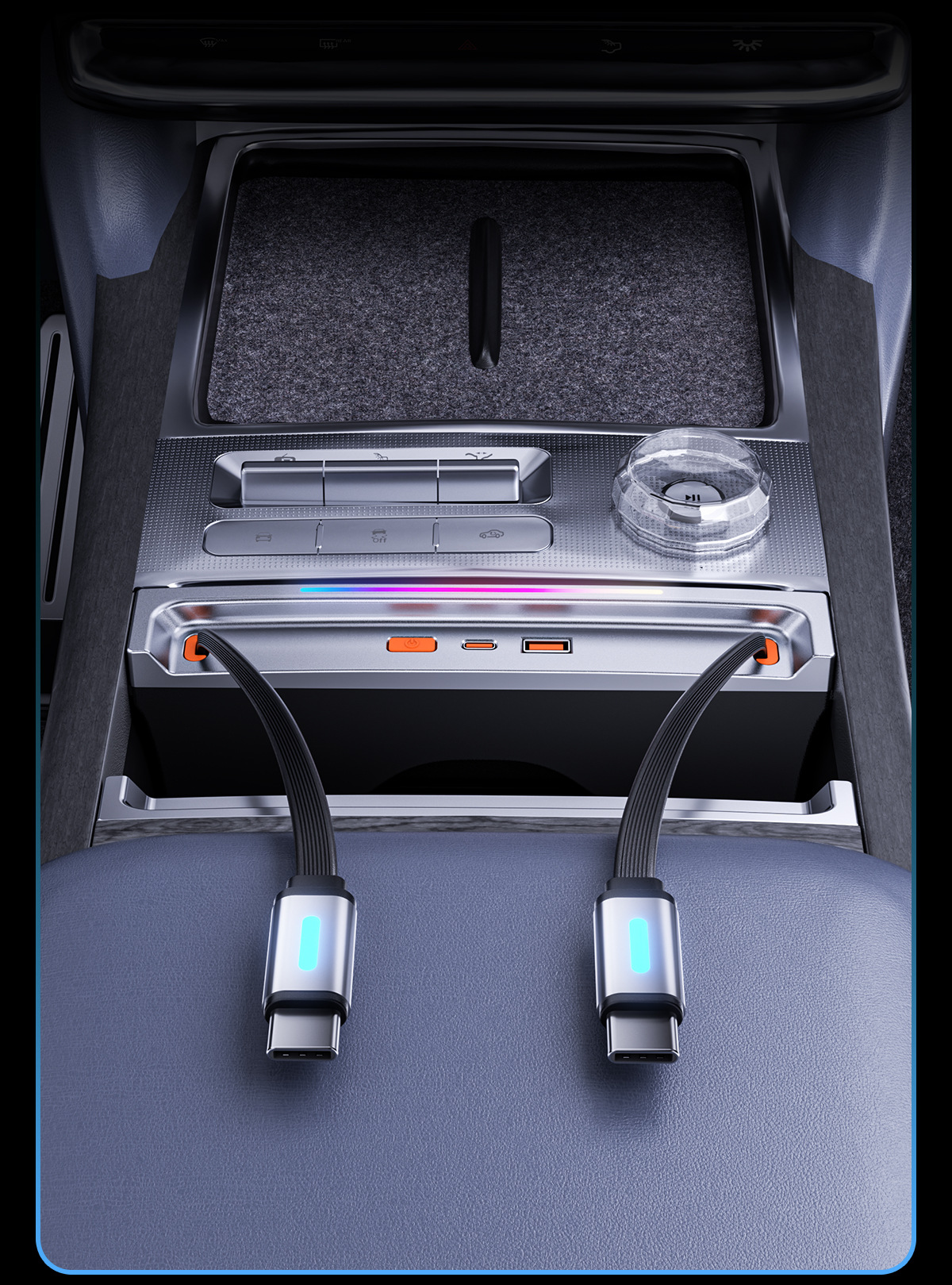 Suitable for Zeekr 9X Car Expansion Dock Cigarette Lighter Adapter Super Fast Charging Multifunctional Hidden Interior Modification Parts