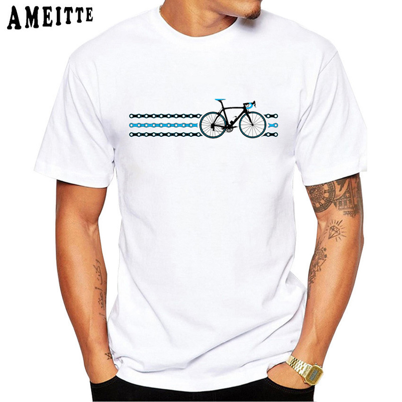 アマゾンwishクロスボーダー欧米趣味自転車プリント柄丸首半袖tシャツ男性上着速売通|undefined
