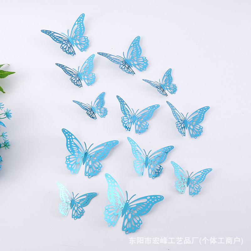 Pegatinas de pared de mariposas, pegatinas de mariposas huecas tridimensionales, pegatinas de decoración del hogar minimalistas modernas