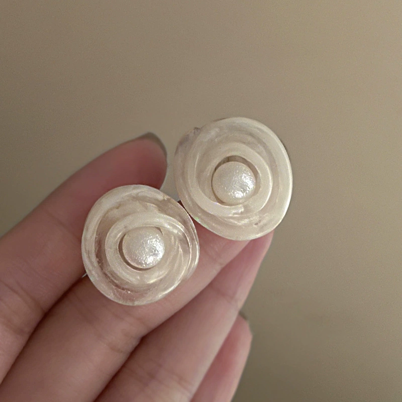 Серебряная игла, белый цирконий, модные милые серьги из жемчуга, цветок, французский стиль