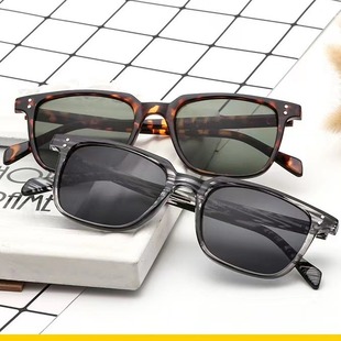 Small square frame sunglasses for women trendy personalized retro Korean version new sunglasses for men trendy round face internet celebrity without makeup slimming glasses