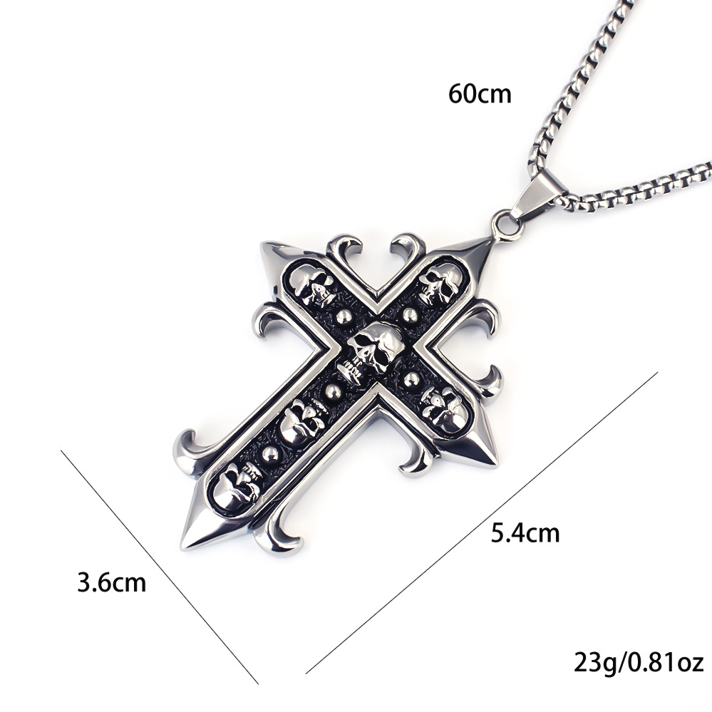 Men's Vintage Skull And Tiger Head Chain Necklace For Men_voghion.com