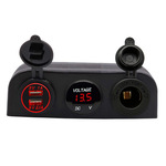 爆款帐篷式透光电压表双USB母座3.1A尼龙点烟器12-24V适用