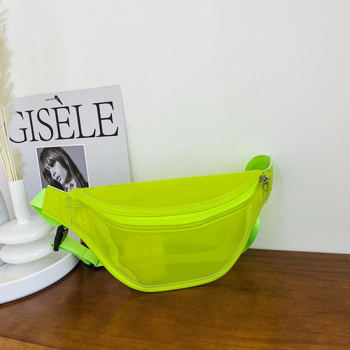  Summer New Fashion Korean Style Transparent Braided Bag Women's Crossbody Waist Bag Trendy Transparent PVC Jelly Casual Bag