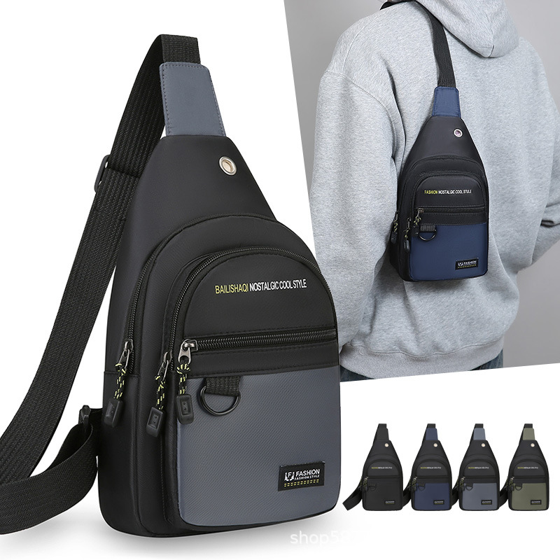Cross-Border Fashion Chest Bag Men's Oxford Casual Shoulder Bag Cross-Body New Backpack Trendy Waist Bag Crossbody Bag Wholesale