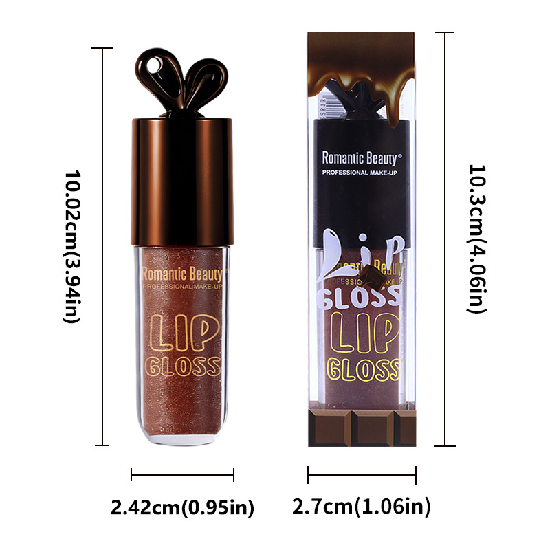 Conejo brasileño transfronterizo color labial chocolate aceite de agua brillante labial miel brillante esmalte labial espejo brillo labial cosmético