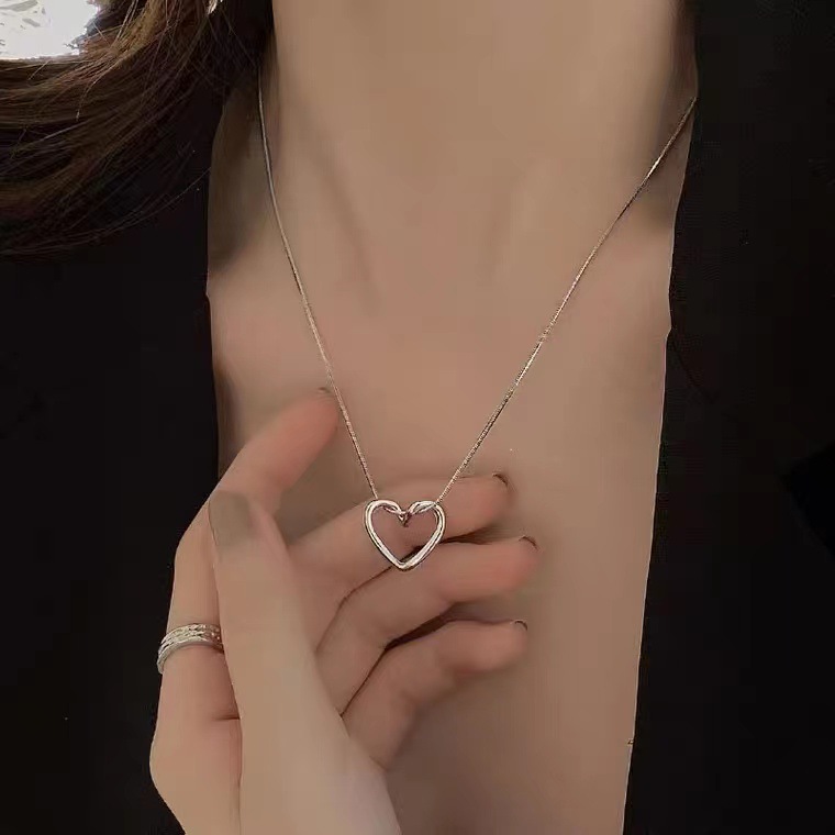 10g Weight Pendant Necklace Classification 1 Piece Quantity Fashion Heart Shape Titanium Steel Plating Pendant Necklace 1 Piece