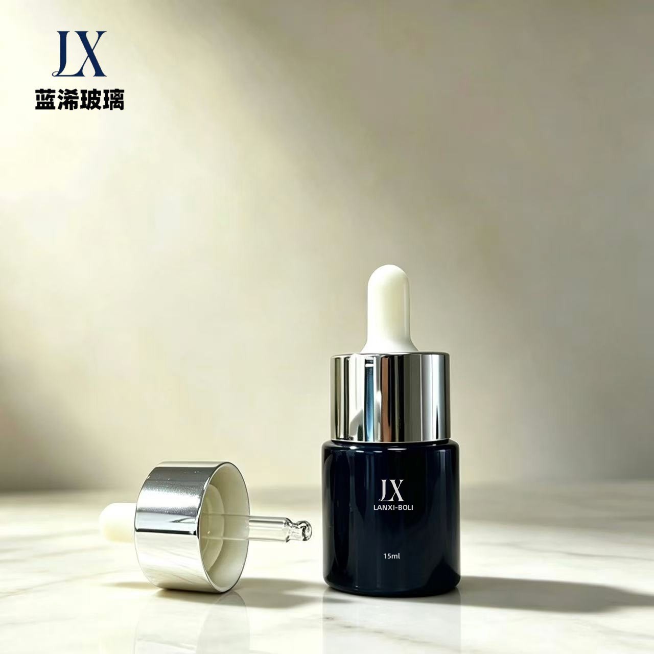 Thick-bottomed 15ml dropper bottle, short and plump 15ml liquid essence bottle, cosmetic glass bottle, thick-bottomed 15ml essential oil bottle