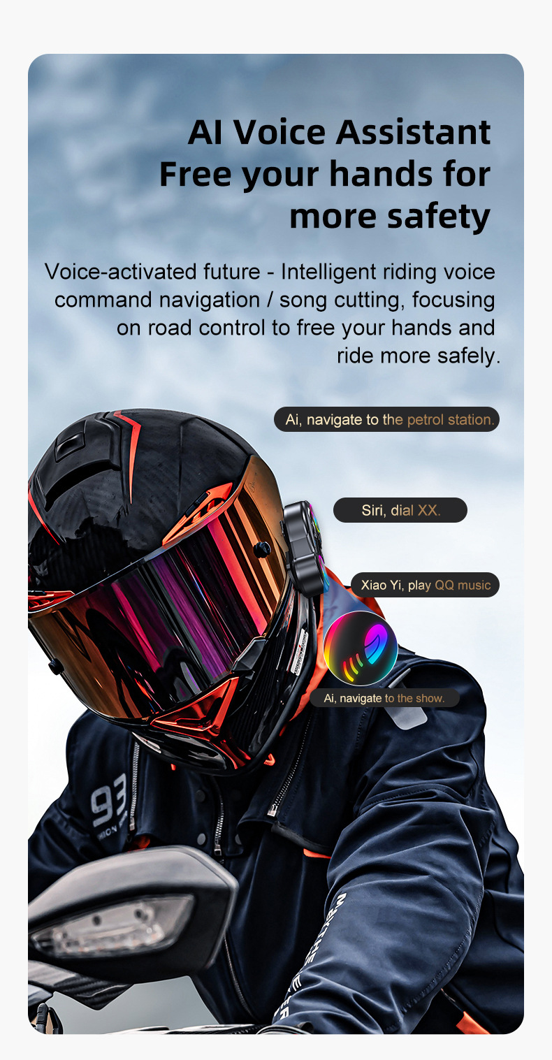 Y13Pro Intercom Helmet Bluetooth Headset Waterproof Noise Reduction Mixing Music Motorcycle Intercom Helmet Headset Factory