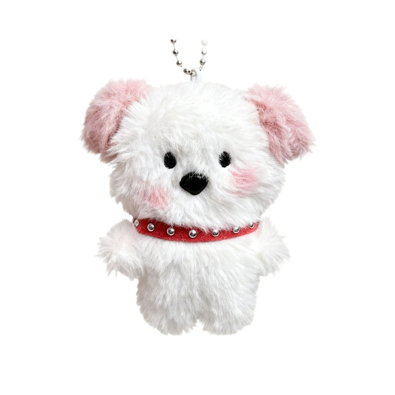 Nuevo collar de peluche lindo perro muñeca colgante niña leche de perro mochila decoración cabina mayorista