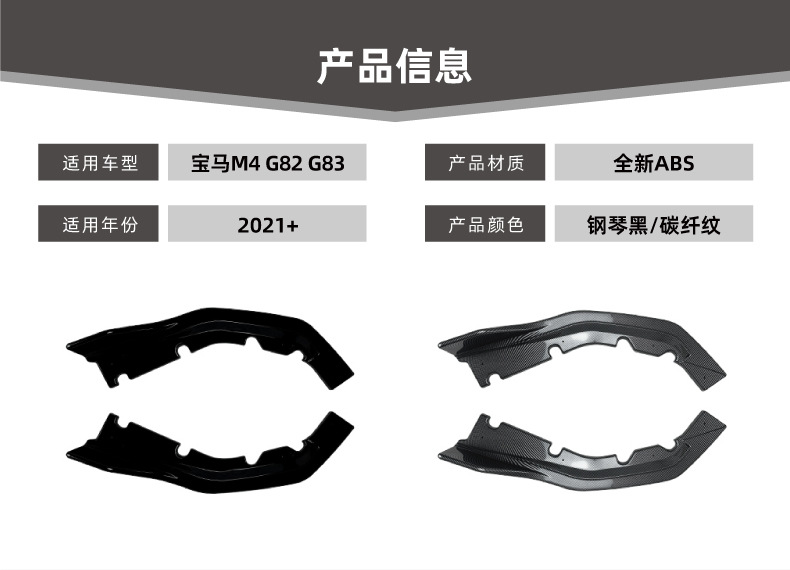 Suitable for Bmw M4 G82 G83 2021+ Rear Corner Wind Knife Car Sticker Spoiler Exterior Decoration Cross-Border Modification