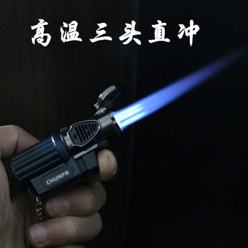 609-3 three-way inflatable lighter, creative small metal spray gun, creative, personalized welding gun, durable for barbecue