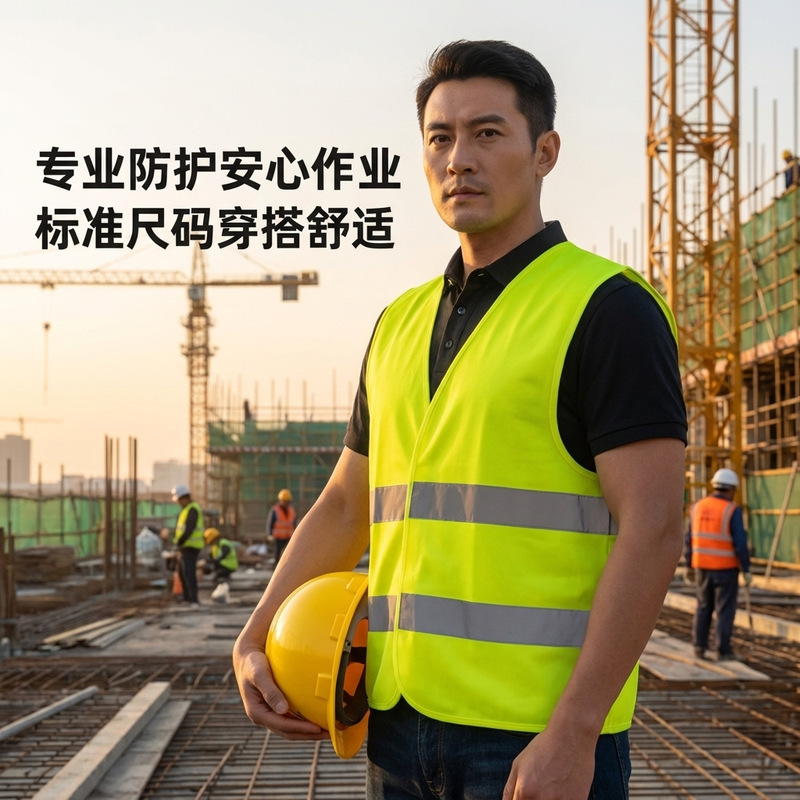 Chaleco de Seguridad Reflectante de Tejido de Punto para Tráfico y Construcción