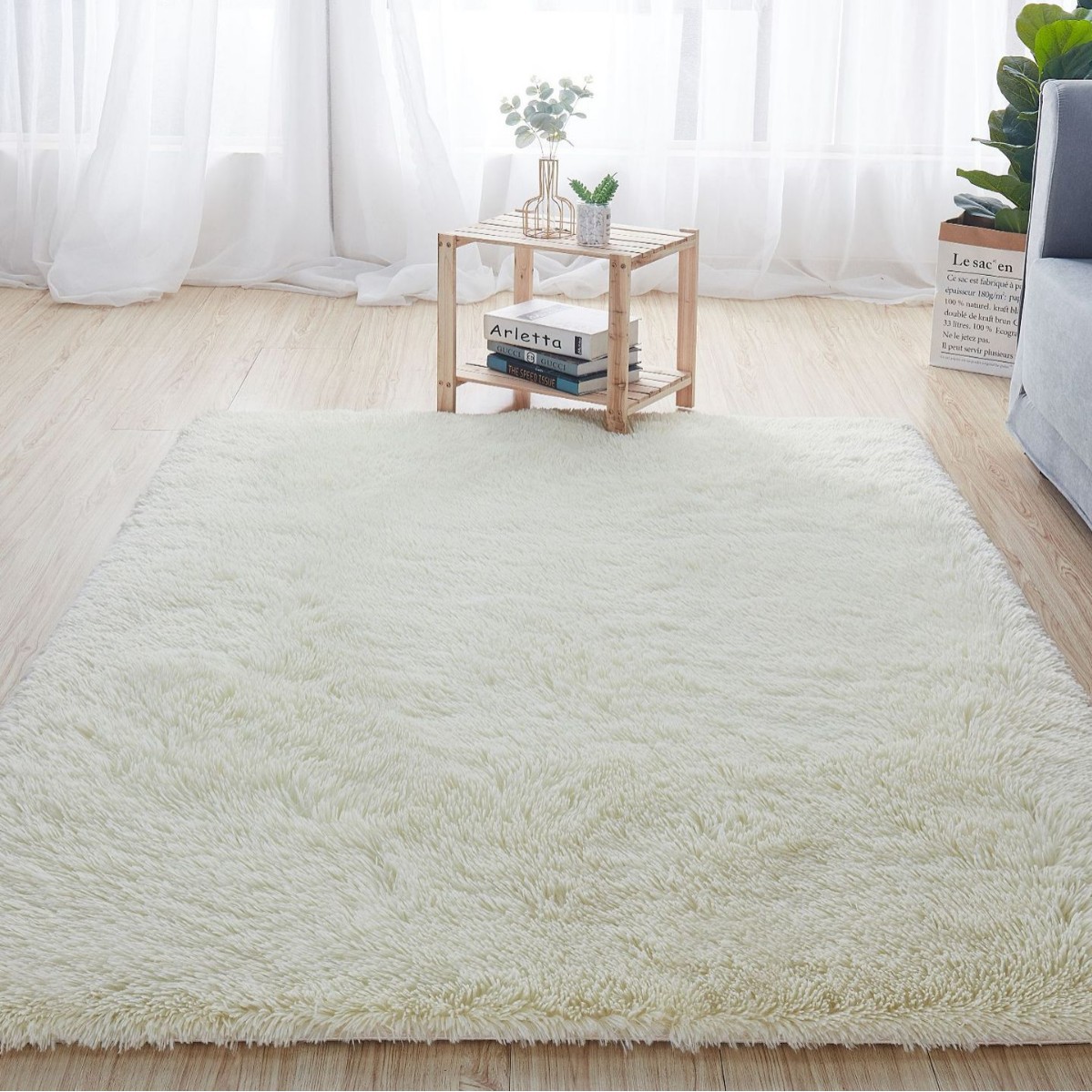 Alfombra teñida de seda de felpa de pelo largo transfronterizo, alfombra de piso, sala de estar, dormitorio, manta de cama resistente a la suciedad y fácil de cuidar
