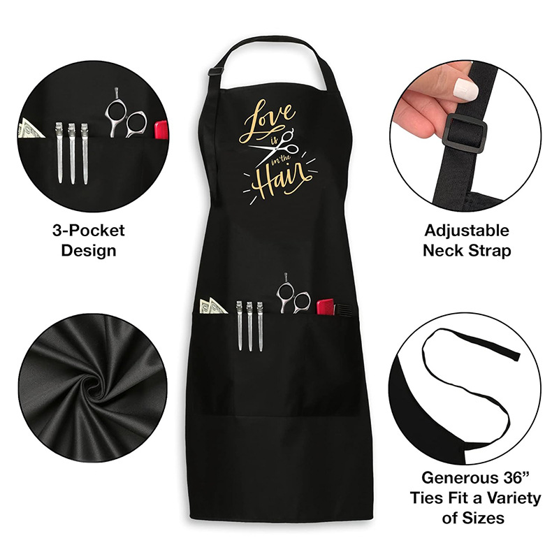 Transfronterizo Amazon poliéster delantal logotipo personalizado belleza manicura peluquería ropa de trabajo a prueba de manchas delantal al por mayor