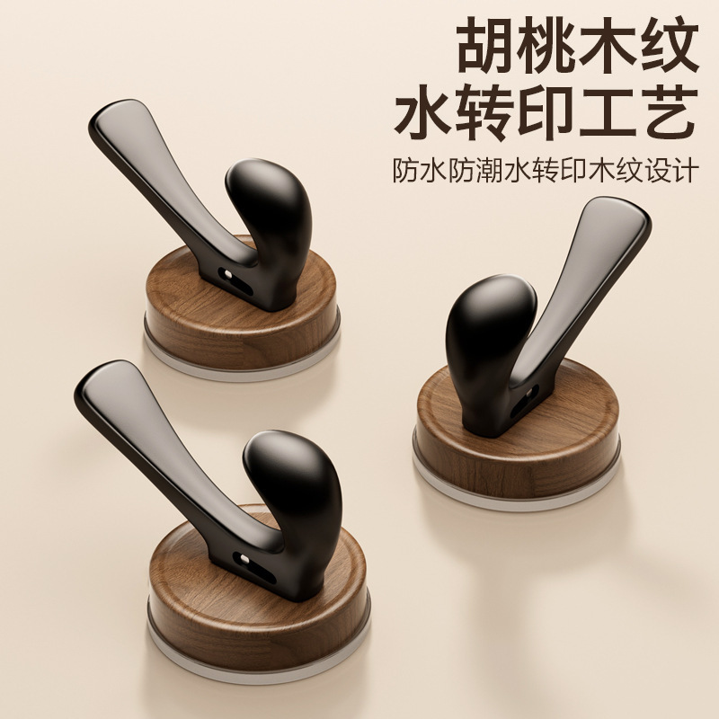 Walnut Wood Grain Suction Cup Hook, No-Drill Door Hook, High-End Wall Hook, Strong Adhesive Wall Hook for Entryway Walnut Wood Grain Suction Cup Hook, No-Drill Door Hook, High-End Wall Hook, Strong Adhesive Wall Hook for Entryway