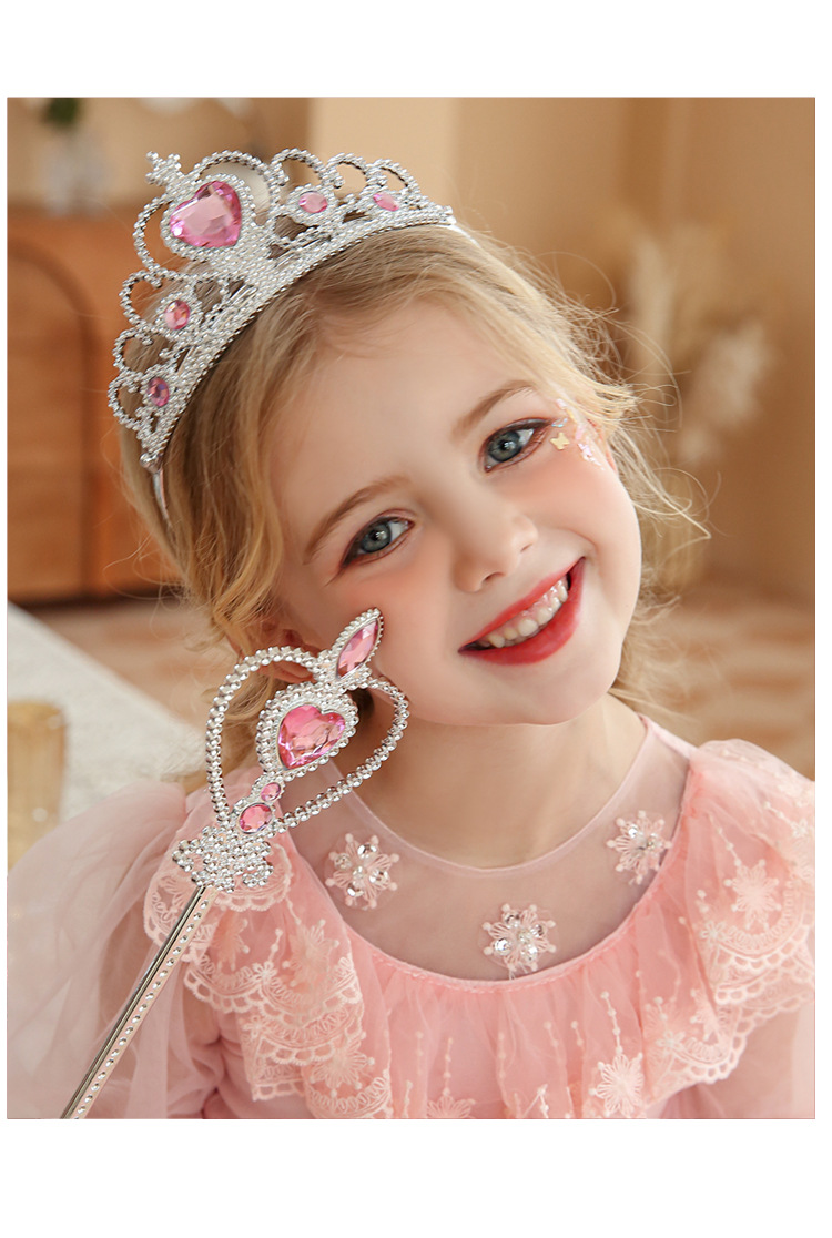 Princess Heart Shape Alloy Plating Rhinestones Crown 1 Set display picture 9