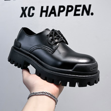 男士皮鞋春季英伦厚底休闲德比鞋男款正装结婚黑低帮马丁靴9516-K