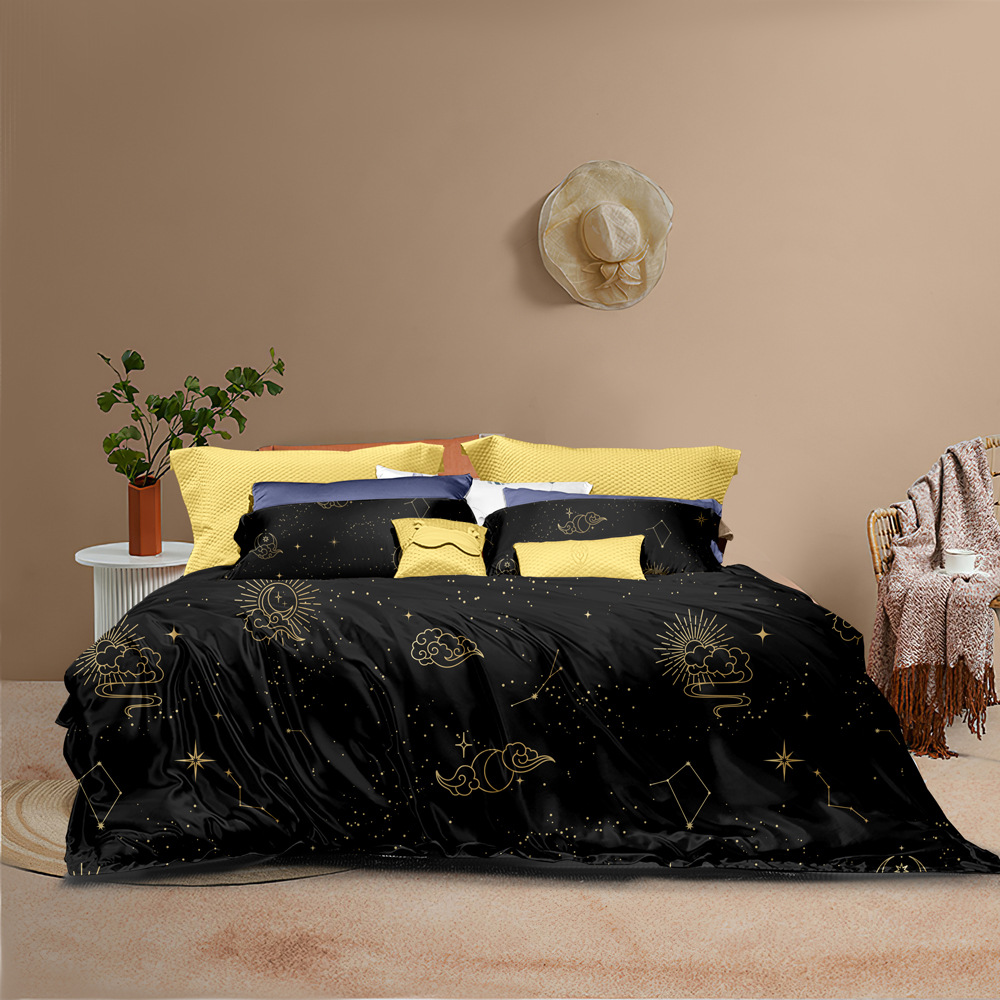 Set pattern constellation starry sky 90g matte duvet cover pillowcase_voghion.com