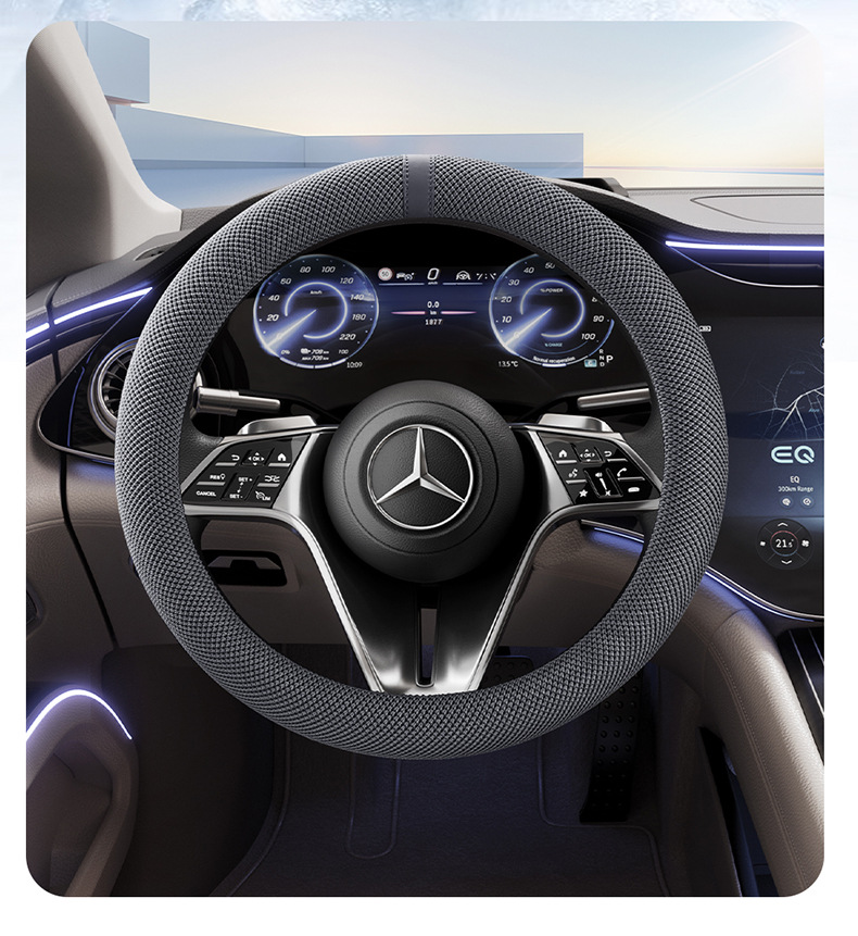 2026 New Amazon Cross-Border Hot-Selling Summer Steering Wheel Cover Car Sweat-Absorbent Breathable Gel Handle Cover Goddess Style