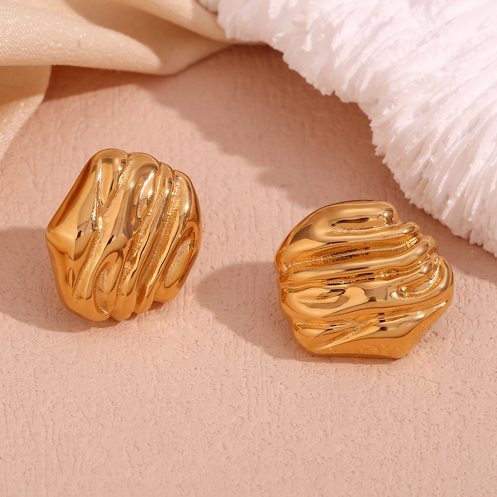 19g Weight 316L Stainless Steel Ear Needle Material 18K Gold Plated Plating Material Earrings, Ear Studs Classification 1 Pair Quantity Daily, Street Occasion 316L Stainless Steel Material Geometric, Flower Pattern All Seasons Season Women's Gender Retro, Simple Style Style Waterproof Non Tarnish, Surgical Steel, Plating Craft 18K Gold Plated 316L Stainless Steel Geometric Flower Waterproof Non Tarnish Surgical Steel Retro Simple Style Earrings Ear Studs For Women's 5