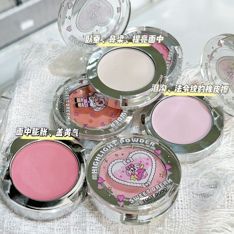 Toot Dodo polvo de sueño dulce, polvo de brillo mate, mejora facial, blush monocromático, polvo para jóvenes
