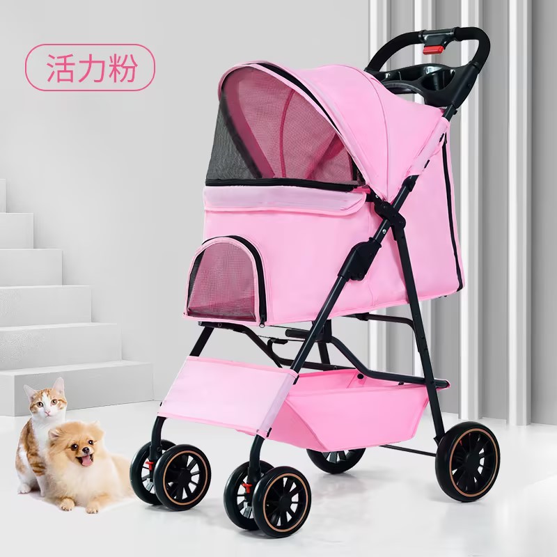 Carrito Ligero para Mascotas Metal Plegable para Perros y Gatos