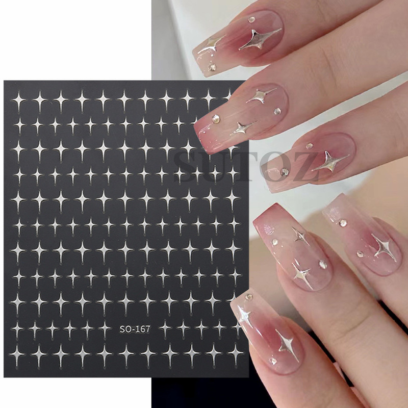 2023 Spelling Evening Hot Manicure Stickers Pure Desire Style Girl's Simple Stars and Five-pointed Stars 3D Adhesive Manicure Stickers nail 2023 Spelling Evening Hot Manicure Stickers Pure Desire Style Girl's Simple Stars and Five-pointed Stars 3D Adhesive Manicure Stickers nail