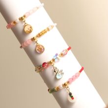现代中式五彩绳手链手工编织可调节手绳好运手链红绳手链国风配饰