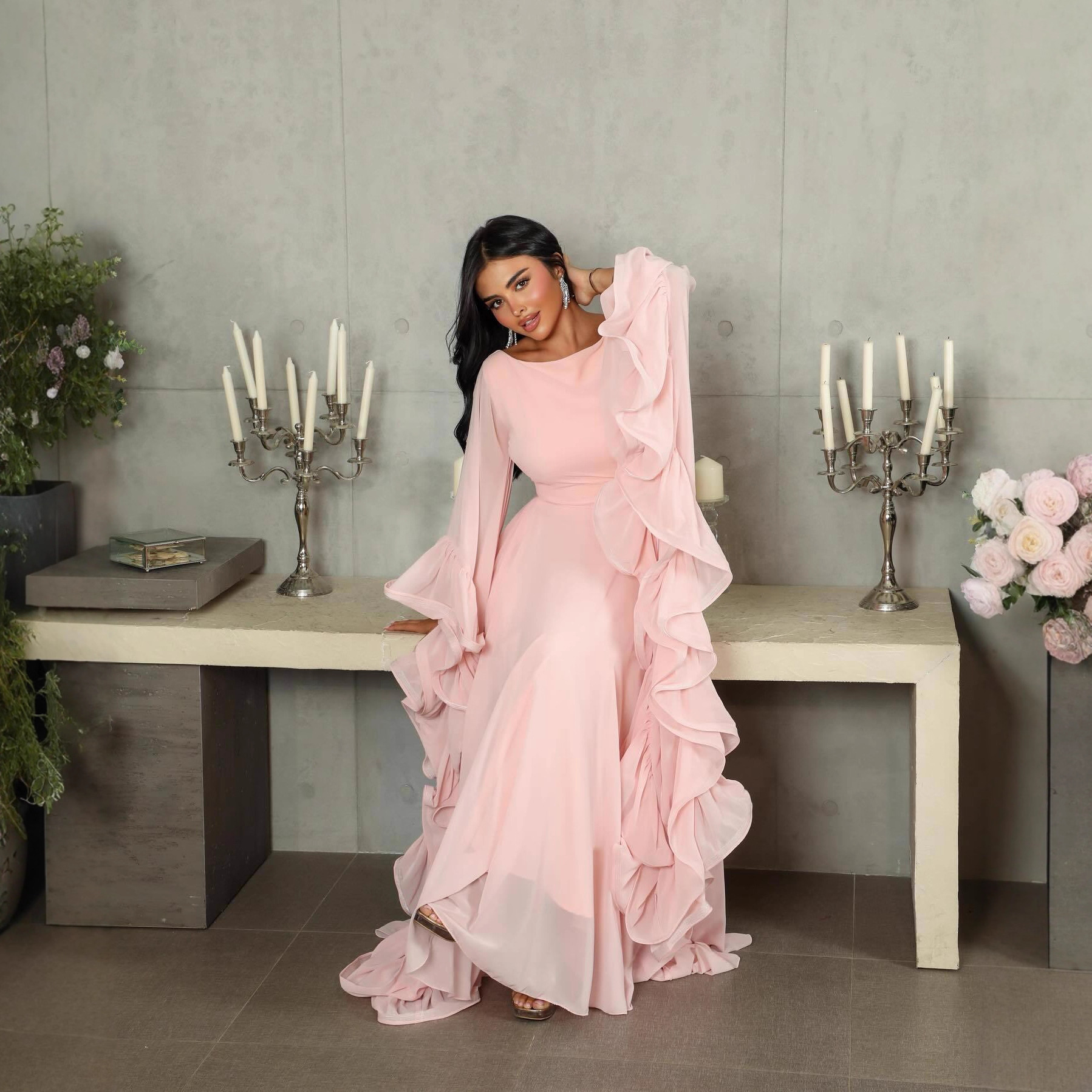 Women's Clothing Summer Large Swing Tulle Dress Mesh Evening Gown For Women Middle Eastern Style For Formal & Casual For Women_ecoleips.com