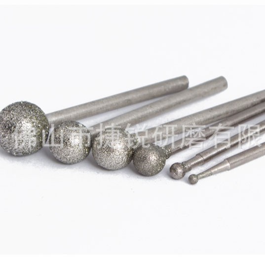 Venta al por mayor de diamante esférico cabeza redonda bola eléctrica cabeza de molienda jade tallado piedra cruda peeling pulido arena fina molienda cabeza de varilla