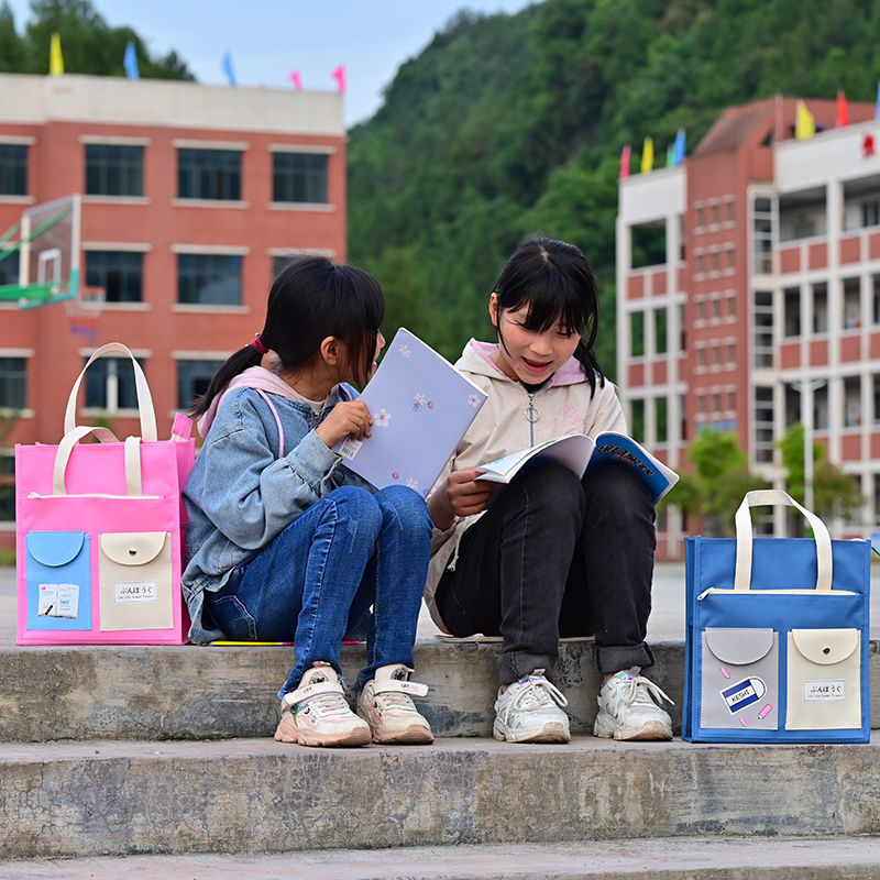 加厚手提收纳文件袋子中小学生手拎A4补习袋补习班培训补课提书袋