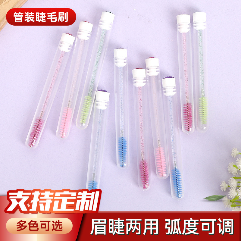 Tube Mascara Brush in stock Wholesale Disposable Crystal Rod Mascara Brush Curl Eyebrow Comb Portable Makeup Mascara Brush