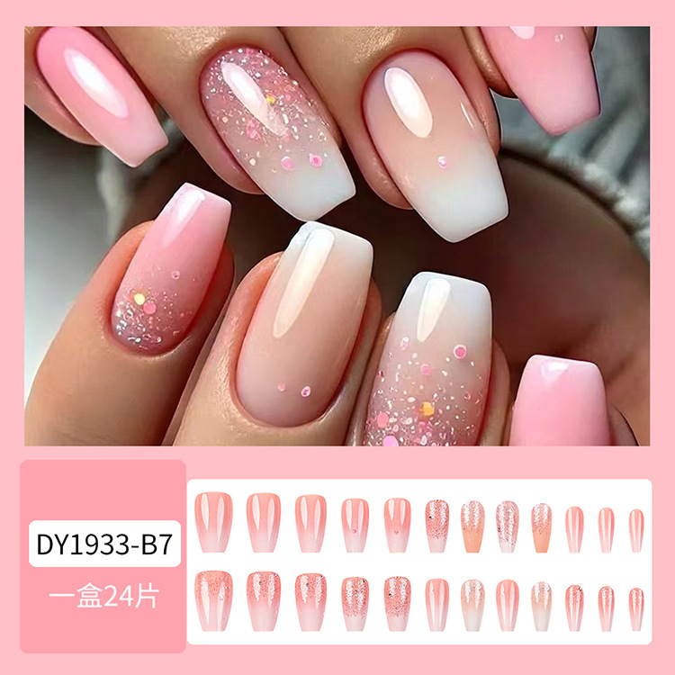 Desgaste de uñas falso transfronterizo de uñas de longitud media pieza de uñas desmontable pieza de uñas producto terminado uñas al por mayor