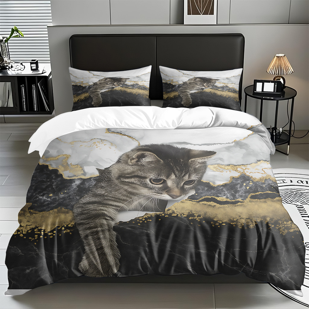 Kit de edredón de impresión digital para gatitos de piel directa a la fábrica puede llevar TEMU / JIT