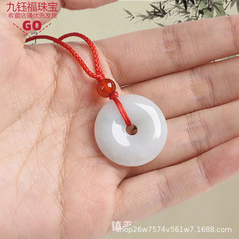 천연 버마 제다이트 A등급 평화 버클 선물 제이드 펜던트 칼세도니 마노 제이드 공예품 도매