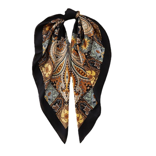 Foreign trade European and American imitation silk scarf for women square scarf headband paisley cashew print factory wholesale