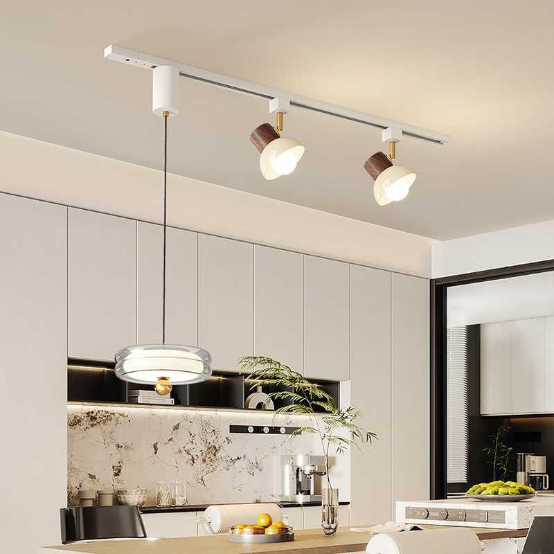 Araña de vidrio de estilo antiguo, lámpara de bar de restaurante, mesa de comedor retro francesa, lámpara de salón de té, foco de pista LED, sentido avanzado