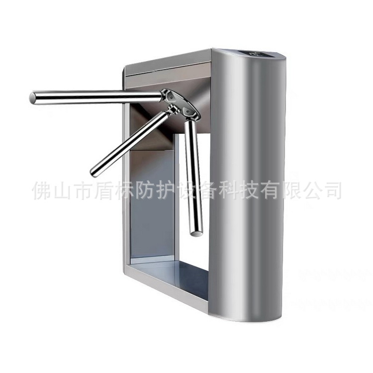 盾标防护出入口闸机智能单向三辊闸车站景区半高式梳状单相旋转门