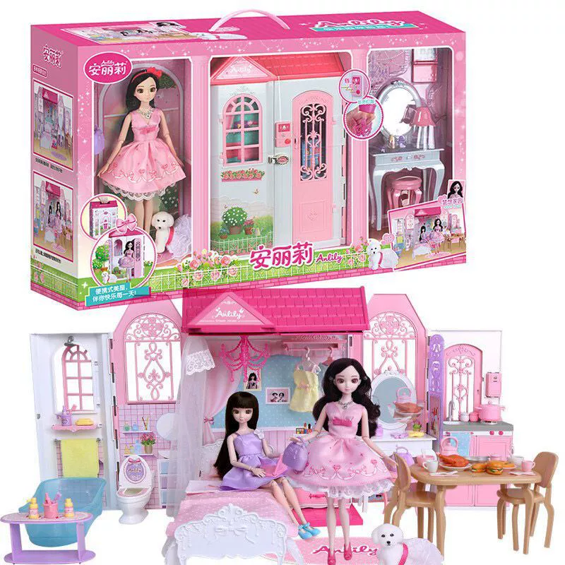 Doll, set, backpack, family villa, toy