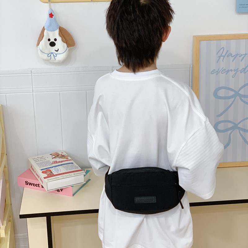 Bolsa de pecho coreana para niños y niñas, bolsas de pecho deportivas casuales, letras extranjeras, bolsas portátiles de gran capacidad para niños, bolsas de cintura de moda