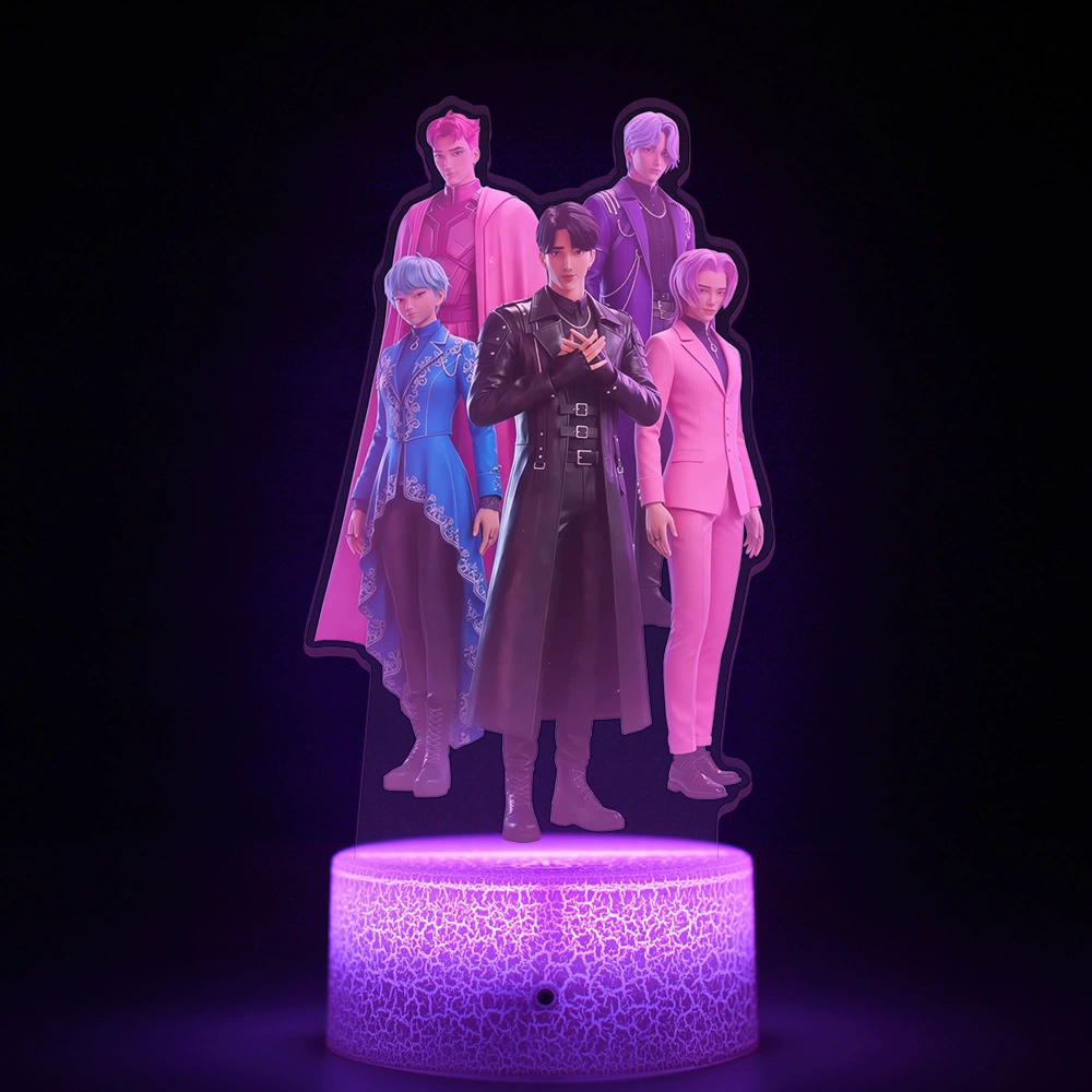 Кросс-бордер гравировальная машинa для периферии K-POP Witch Hunters, прецизионная бесшовная межслоёвая внутренняя печать, цветная 3D ночная лампа