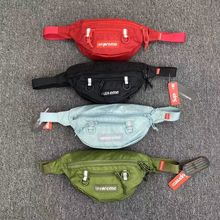 新潮牌SU运动胸包反光条暗纹字母腰包单肩斜挎包男女情侣健身包